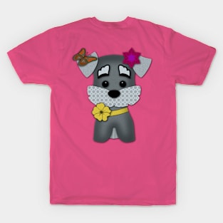 Cute miniature schnauzer illustration T-Shirt